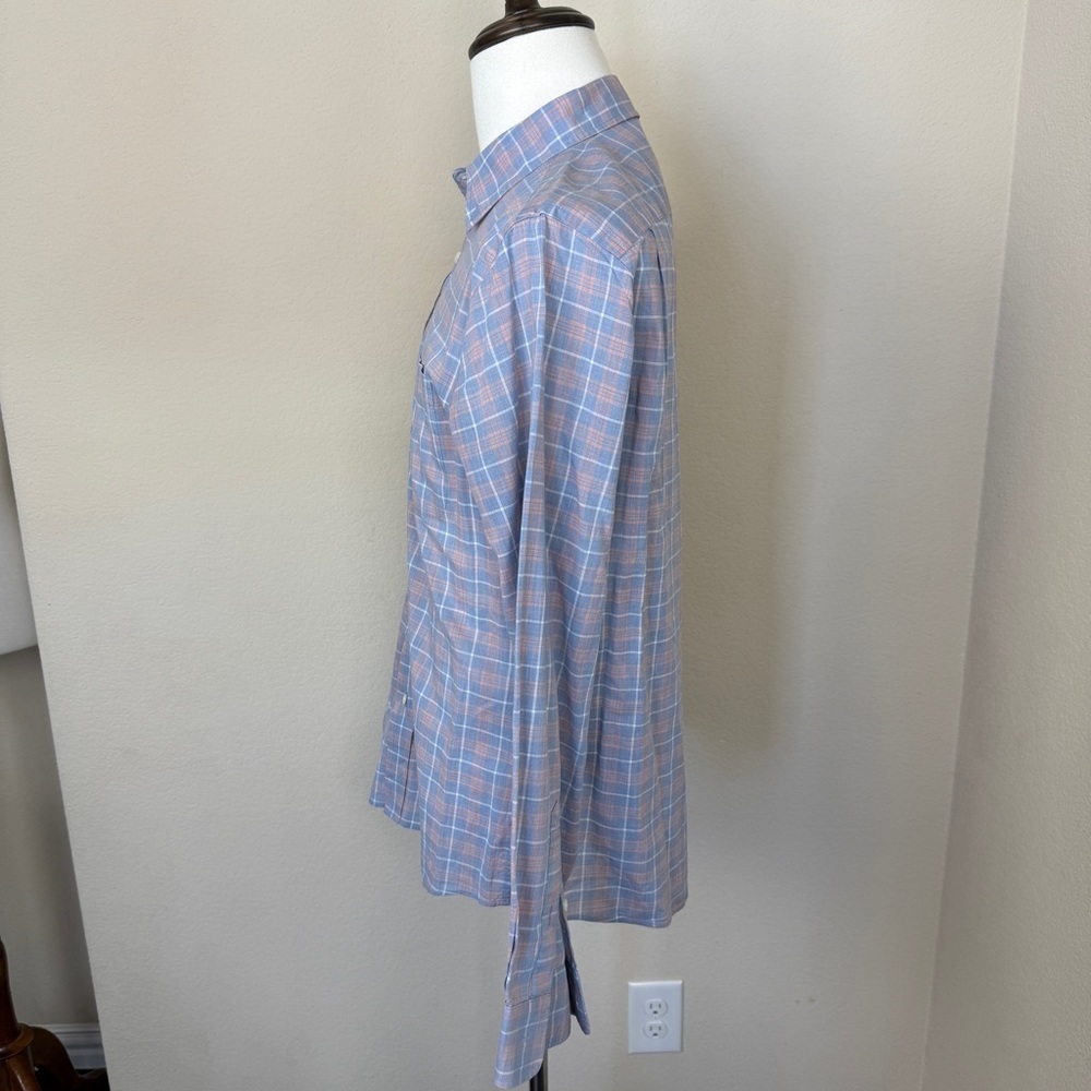 FAHERTY Men’s Blue and Pink Check Plaid Long Sleeve Button Down | Size M - Picture 6 of 10